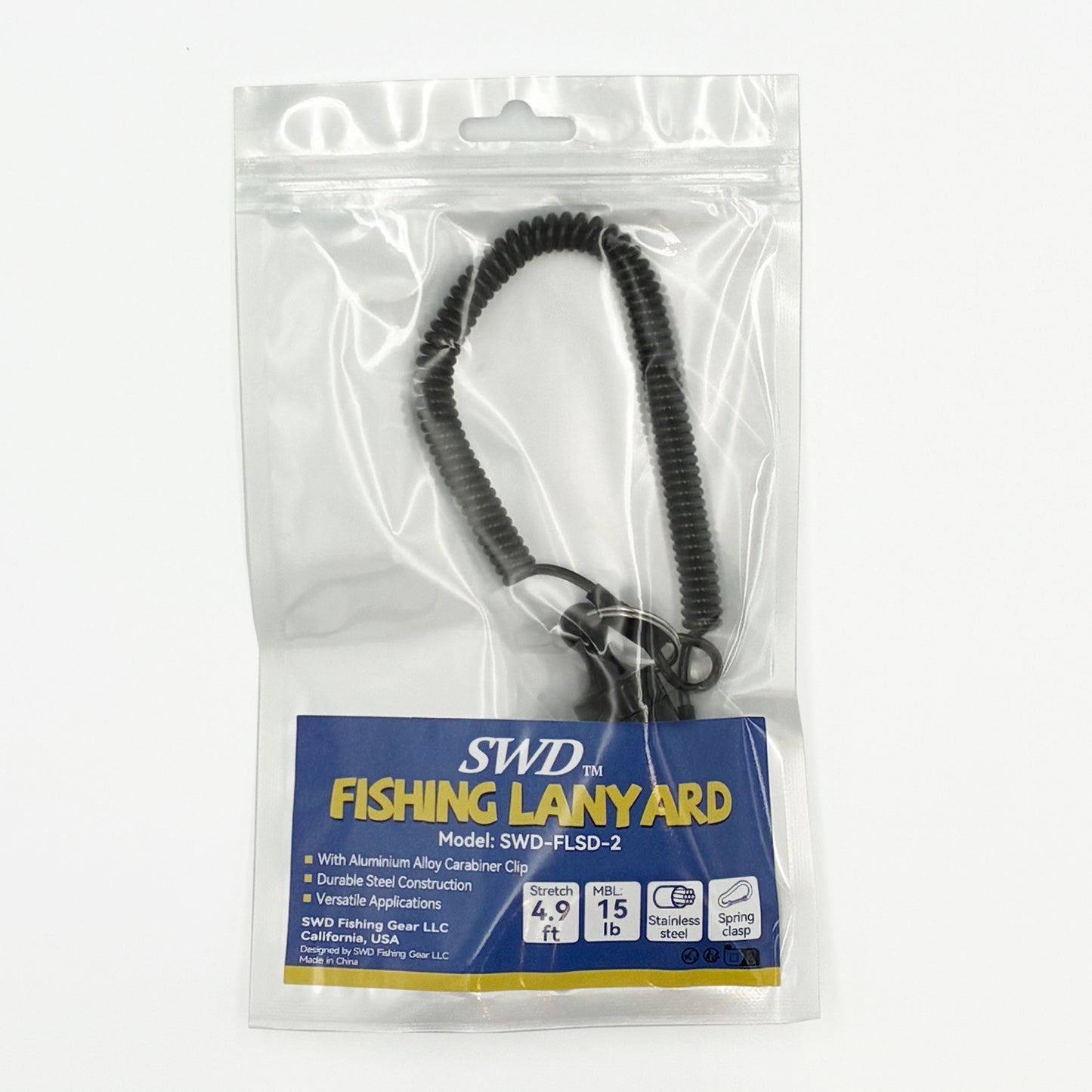 Fishing Lanyard-Steel Dual-Loop Spring Clip Lanyard