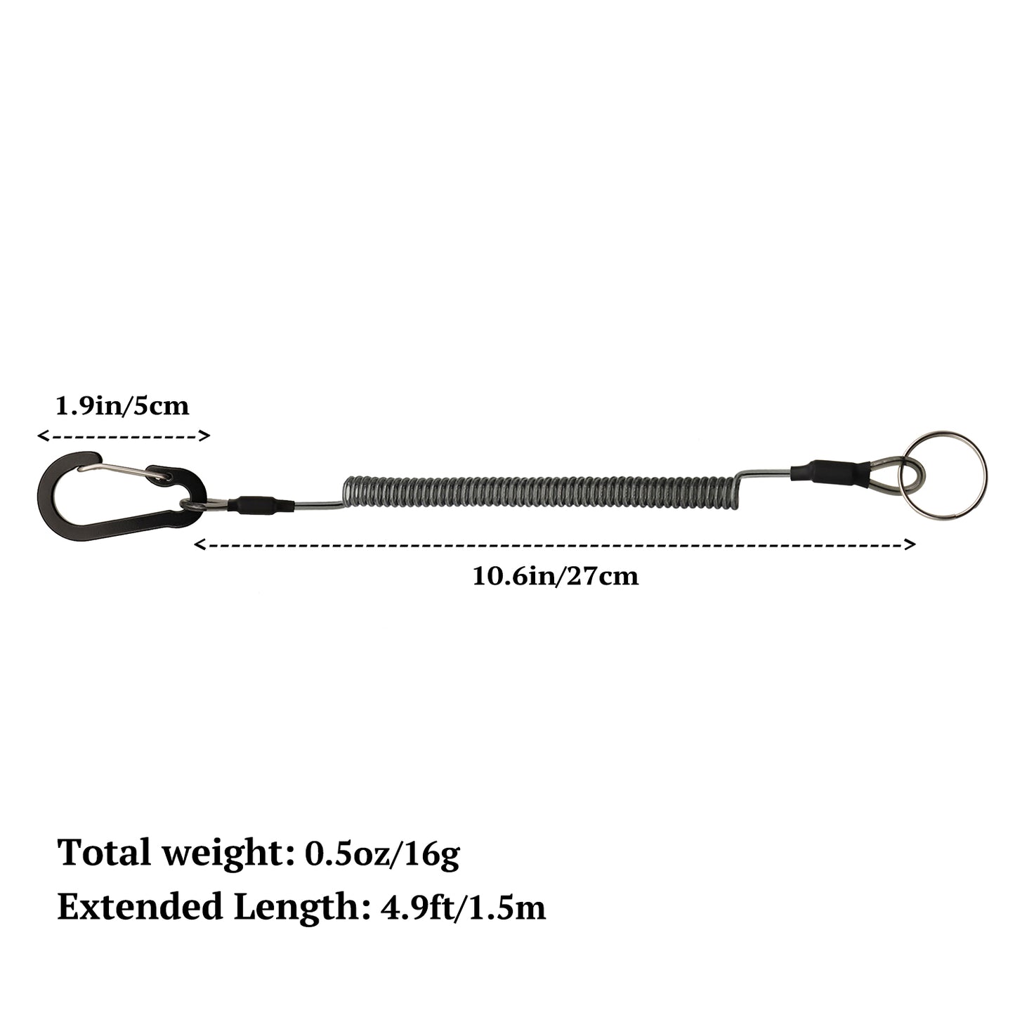 Fishing Lanyard-Steel Dual-Loop Spring Clip Lanyard Fishing Lanyard