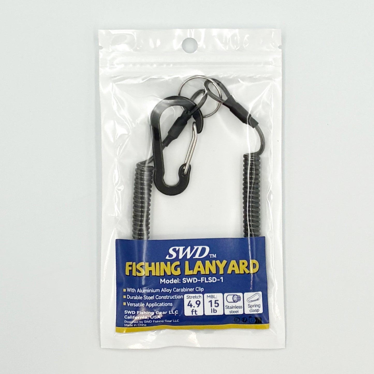 Fishing Lanyard-Steel Dual-Loop Spring Clip Lanyard Fishing Lanyard